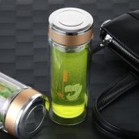 双层玻璃杯大容量双层便携防烫过滤泡茶杯耐高温办公杯-康宇盖 300ML经典盖