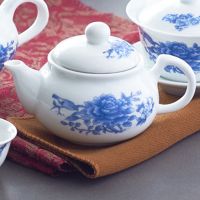 白瓷陶瓷茶壶单壶功夫茶具小号迷你手把中式泡茶器青花瓷景德镇 150毫升 全白