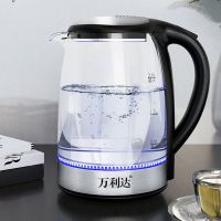 万利达烧水壶电热水壶家用玻璃开水壶自动断电304不锈钢电茶壶器 加厚常规款-玻璃壶-[无保温]