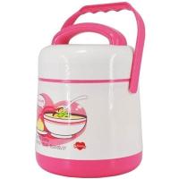 卡通不锈钢内胆双层保温桶手提便携家用送外卖学生饭盒 粉色 900毫升(2626)