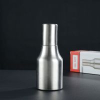304不锈钢油壶加厚防尘带盖防漏油瓶酱油瓶醋壶调味罐密封厨具 本色 500ml