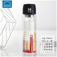 微瑕疵乐扣乐扣水杯城市便携式玻璃杯双层泡茶杯男女士学生随手杯 上海图案款(无外包装盒)