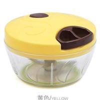 手动切菜器打虾蒜泥压蒜器捣蒜绞馅切蒜磨姜搅碎剥蒜手拉打蒜蓉机 黄色(送剥蒜器或水果刀)