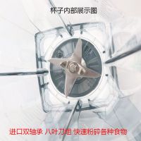 2L通用沙冰机杯子商用现磨豆浆机榨汁机破冰机破壁机上座壶桶配件 圆口两升杯(配进口轴承油封)