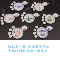 迷你儿童玩具过家家木质桌椅搭配陶瓷茶具 小木桌工艺品 摆设 6件套功夫茶具(图案随机)