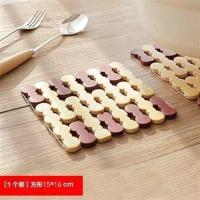 厨房家用竹子隔热垫套装砂锅垫防烫餐桌垫盘子餐垫碗垫杯垫防烫垫 1个装[小号方形约14*15cm]