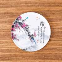 密胺仿瓷隔热垫锅垫餐桌垫厨房碗垫杯垫碗垫餐垫盘垫子耐热砂锅垫 16cm梅 1个