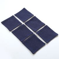 茶道6杯垫9*9功夫茶杯隔热垫 茶席中式桌旗 茶盘垫现代简约中国风 藏青6杯垫9*9