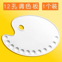 颜料收纳盒调色盘水粉颜料盒分装盒空盒油画丙烯盒子透明36色染料 12孔调色板(1个)
