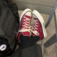 鞋子男2021新款男生小白鞋韩版潮流百搭ins板鞋休闲鞋男士帆布鞋 酒红 女款-35