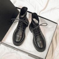 长靴骑士长筒马丁靴女2021冬季加绒英伦风瘦瘦不过膝中筒长筒单靴 短款单里 35