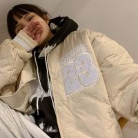 棉服外套女ins潮冬季新款韩版学生棉衣加厚加棉保暖棒球服外套女 823# 杏 收藏店铺送小礼品 S 85~95斤