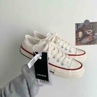 高帮帆布鞋男女1970s韩版街拍百搭学生冬季新款学院加绒复古棉鞋 白色 低帮 35 收藏店铺优先发货