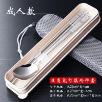 304不锈钢便携餐具十二生肖勺子筷子套装韩式学生户外 304勺筷两件套生肖鼠(成人款)