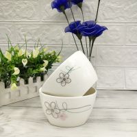 []4.5英寸方碗景德镇陶瓷家用吃饭碗米饭碗创意餐具可微波 4.5英寸方碗[8只装] 黑线-黑金银杏叶