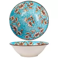家用菜盘子饺子专用清蒸鱼盘果盘菜碗三件套面碗家用陶瓷碗盘 [7寸斗碗]4个