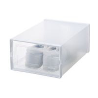 [加厚]AJ鞋盒透明塑料篮球鞋盒鞋柜收藏收纳盒侧开磁吸式高档 透明白(双框非磁吸款)