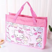 补习袋小学生手提袋拎书卡通可爱儿童补课书包A4美术袋帆布文件袋 1号凯蒂气球 横款37*27*10CM