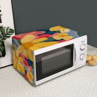 防水棉麻微波炉罩格兰仕美的格力防尘防油套盖布烤箱罩万能盖巾 太阳花(2020新品) 35*100cm微波炉/烤箱通用