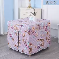 新款烤火罩电炉罩烤火炉罩套电暖炉桌罩套烤火桌布罩烤火被正方形 紫铃花-四片加厚 60*60高度64