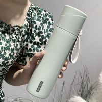 保温杯女学生韩版水杯大容量简约创意个性潮流清新森系ins风杯子[11月27日发完] 元气保温杯绿色500ml 杯子