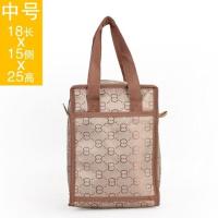 保温保冷便当饭盒袋包防水牛津布手提包收纳饭桶袋提锅保温包三层 中号-花结