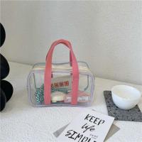 ins风透明马卡龙果冻包高颜值韩版防水沙滩pvc手提包大容量外出 小号