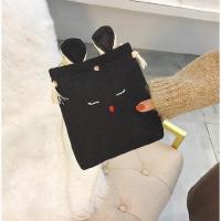 黄麻帆布手提袋防水麻布袋子饭盒手拎包旅行时尚外出购物袋大容量 黑色兔子TT1069(收藏).