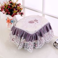 田园椭圆形电饭锅罩冰箱防尘布盖巾双开单开门洗衣机微波炉防尘罩 相约玫瑰紫色