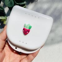 可爱卡通保持器盒子隐形牙套收纳盒矫正器护理盒方便携带储牙盒 白盒小萝卜