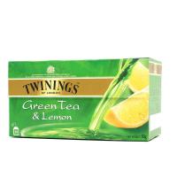 Twinings英国川宁柠檬绿茶包25片 果香味袋泡茶叶蜂蜜柠檬绿茶 柠檬绿茶25片装