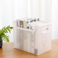 多功能透明书本收纳盒学生宿舍办公室杂物储物盒时尚杂志收纳箱 透明收纳一个装