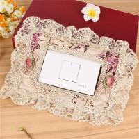 欧式蕾丝刺绣118型开关贴墙贴 长方形开关套三孔六九孔12孔开关贴 高贵紫12*7.2cm方形 露西118型开关贴