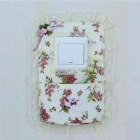 布艺带兜开关贴灯开关保护套开关墙贴插座装饰套手机充单带兜挂袋 似水蕾丝单兜 1个[1个开关贴]