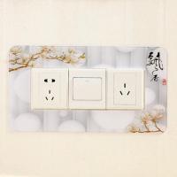 亚克力开关贴简约三开型开关套插座电源墙贴家用亚克力贴饰 飘香3开