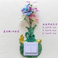 树脂创意个性欧式可插花开关贴墙贴家用婚庆韩3d立体小清新保护套 蓝天鹅+百合花