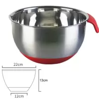 打蛋盆烘焙洗菜盆304不锈钢盆家用和面加深加高防溅奶油蛋糕容器 20cm加厚打蛋盆