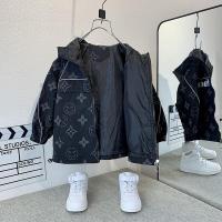 男童秋装加绒潮牌外套2021新款洋气儿童上衣时髦宝宝秋季男孩风衣 黑色春秋款 100cm