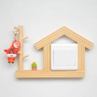 轻奢少女心实木开关装饰框开关保护套开关插座遮丑贴开关面板贴 原木色(精选纹理) 咖啡小屋