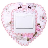 6个欧式布艺开关贴开关灯插座防尘保护套个性现代简约装饰套家用 漫步花园8.6*8.6cm 单开 4个装