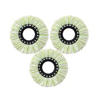 墩布头圆形墩布头旋转拖把通用型加厚吸水拖把头拖头好神拖棉头 (普通款)3个绿色