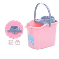 [工厂直营]家用拖把桶加厚带滑轮水桶拖地套装拖把桶甩干脱水桶 粉色