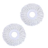 [棉线]通用拖把头替换旋转拖把配件家用墩布头加粗加厚拖头 [二排线]白2个 160克