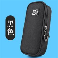 大容量韩版笔袋创意男女生简约文具袋初高中铅笔盒个性牛津布笔袋 大容量笔袋/黑色 送1支白板笔