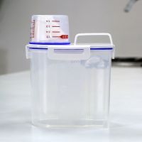 洗衣粉盒子收纳密封防潮有盖储米罐米桶家用厨房盒五谷杂粮收纳盒 经典蓝小号