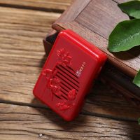 新款小型迷你音乐播放机高清音质家用充电老人音响随身携带播放器 荷花六合一红色