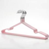 [高档纳米衣架]无痕加粗防滑成人晾衣架不锈钢儿童多功能撑裤架 北欧粉 成人款5个[体验装]