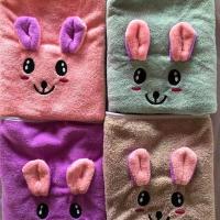 儿童洗澡浴巾吸水不掉毛宝宝可穿浴袍加大加厚浴裙超柔女孩中大童[11月30日发完] 3D萌兔大毛巾 [小码]适合身高80-