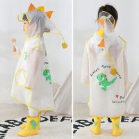 儿童雨衣幼儿园宝宝小孩学生雨披男童女童防水防雨恐龙透明衣柔软 黄色(单雨衣-不含鞋) S(适合身高80-90)