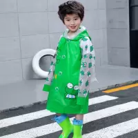 儿童加厚雨衣学生雨衣男女童防水雨披带书包位 绿色青蛙带书包位 M